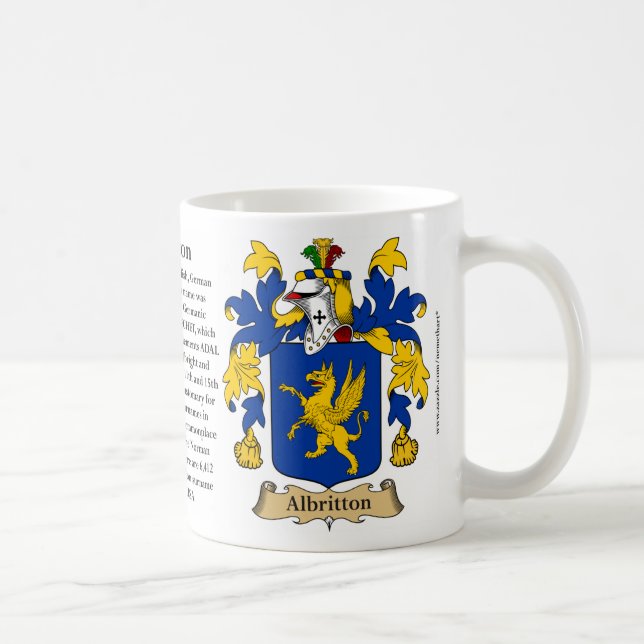 Mug Manteau de famille d'Albritton des bras (Droite)