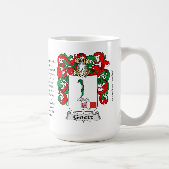Mug Manteau de famille de Goetz des bras (Droite)