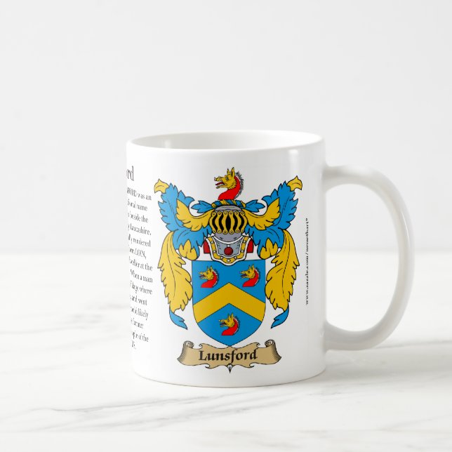 Mug Manteau de famille de Lunsford des bras (Droite)