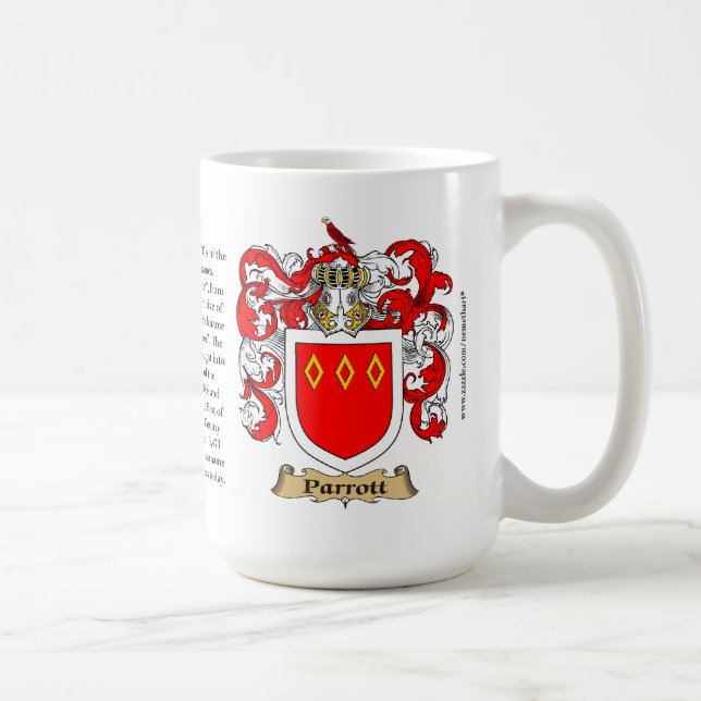 Mug Manteau de famille de Parrott des bras (Droite)