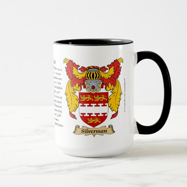 Mug Manteau de famille de Silverman des bras (Droite)