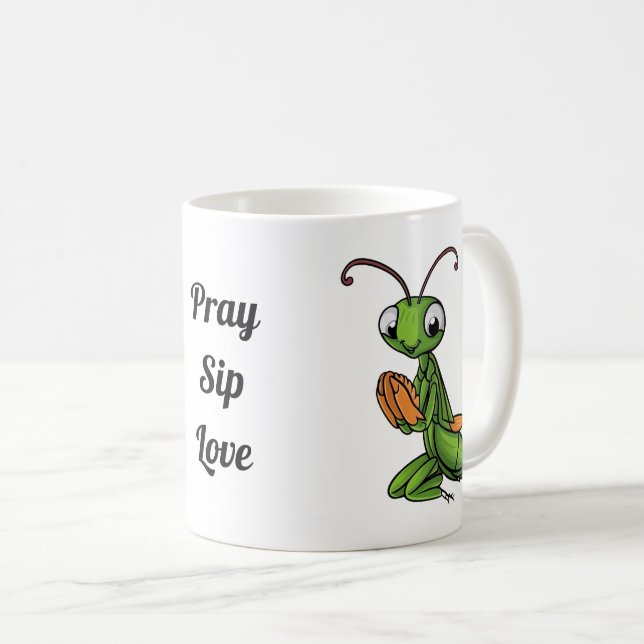 Mug Mantis de prière de dessin animé Personnalisé (Devant droit)