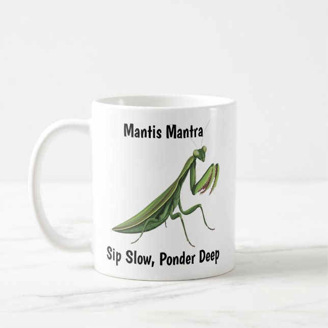 Mug Mantis de prière illustrée personnalisée (Gauche)