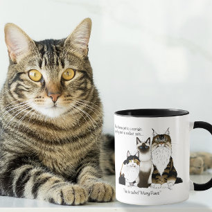 Mug Many Paws Drôle Ménopause Chat Dame Humour Bleu