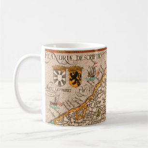 Mug Map of the county of Flanders (1609)