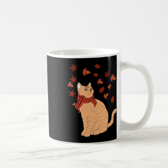 Mug Maple Cat Leaf Automne Bonjour Automne Automne Fun (Droite)