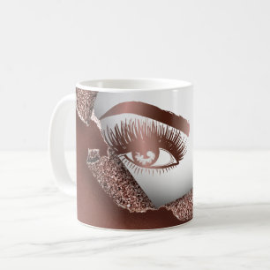 Mug Maquillage Artiste Eyebrow Eyes Lashes Rose Gold B