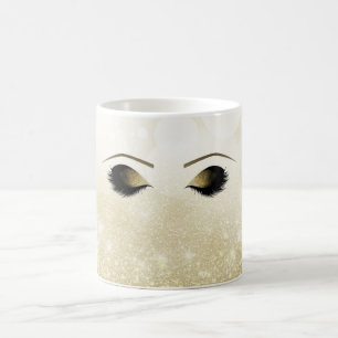 Mug Maquillage Glam Gold Yeux & Cils Personnalisé