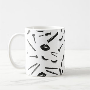 Mug Maquillage, mascara, lèvres, rouge à lèvres, cils