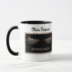 Mug Maquilleuse Yeux Cils Paillettes Gouttes Étincelle