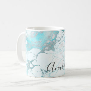 Mug MARBRE BLANC PixDezines+VINS TURQUOISE IRIDESCENTE