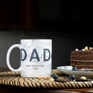 Mug Marbre bleu Dusty Meilleur papa Jamais Fête des pè