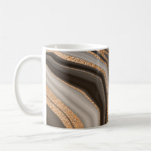 Mug marbre brun Abstrait à texture or