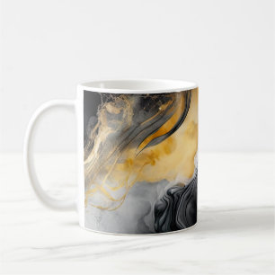 Mug Marbre d'aquarelle noir et or
