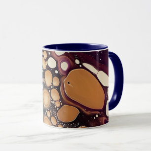 Mug Marbre de Fluide Céleste en Or de Minuit