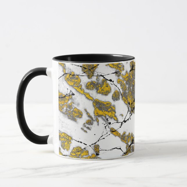 Mug Marbre doré avec veines noires motif (Gauche)