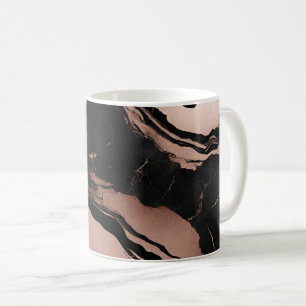 Mug Marbre noir et or rose tendance moderne