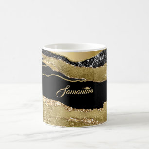 Mug Marbre noir or agate parties scintillant nom tufte