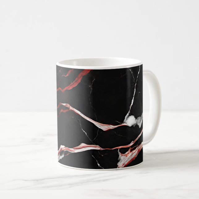 Mug Marbre rouge noir (Devant droit)