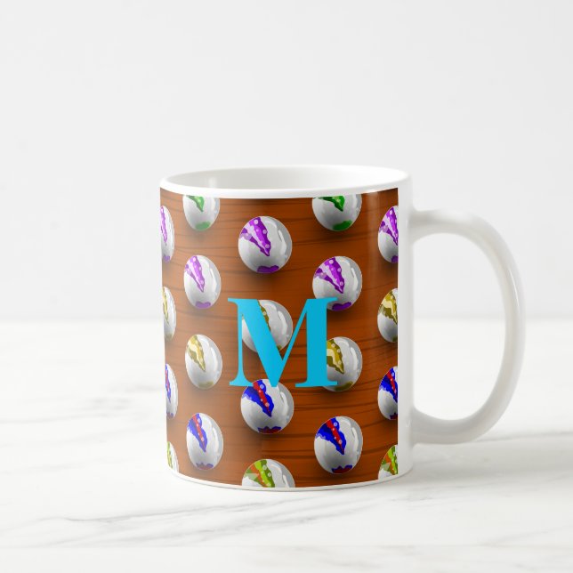 Mug Marbres sur Motif de bois (Droite)