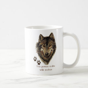 Mug Marche avec la citation de loups