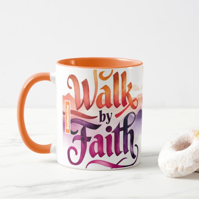Mug Marche personnalisée par la foi chrétienne (Avec donut)