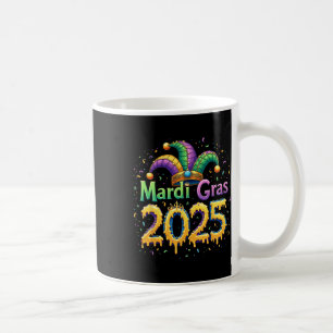 Mug Mardi Gras Célébration 2025 Mask Feathers Mardi Gr