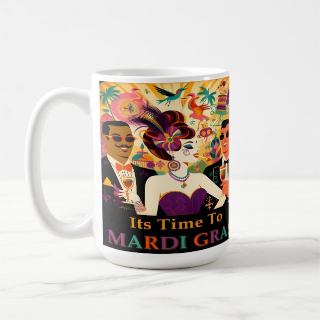 Mug Mardi Gras Cocktail Party du milieu du siècle (Gauche)