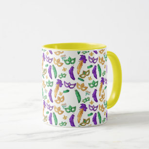 Mug Mardi Gras coloré à motifs