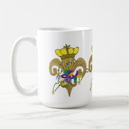 Mug Mardi Gras Crowned fleur de lis