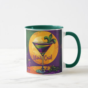 Mug Mardi Gras de milieu de siècle Martini Fleur De Li