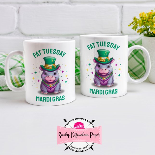 Mug Mardi Gras Mardi Gras Mardi Hippo (Créateur téléchargé)