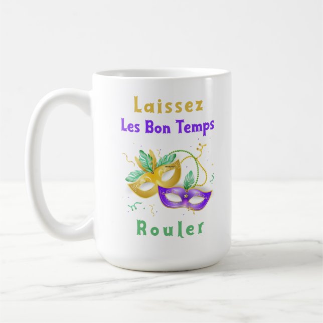 Mug Mardi Gras Mug, Laissez Les Bon Temps Rouler (Gauche)