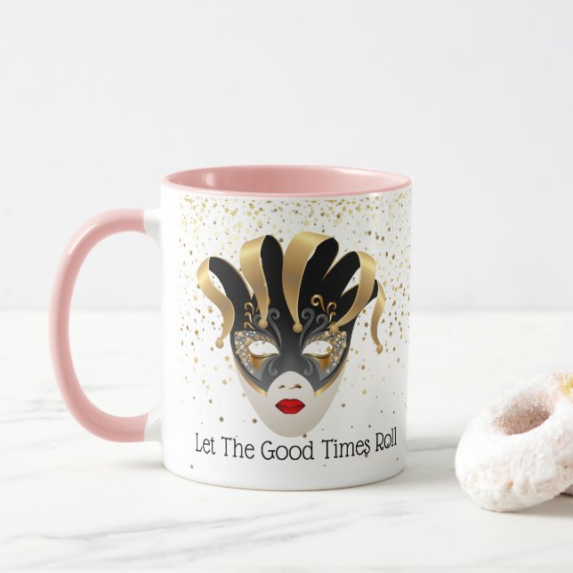 Mug Mardi Gras Mug-Let The Good Times Roll (Avec donut)