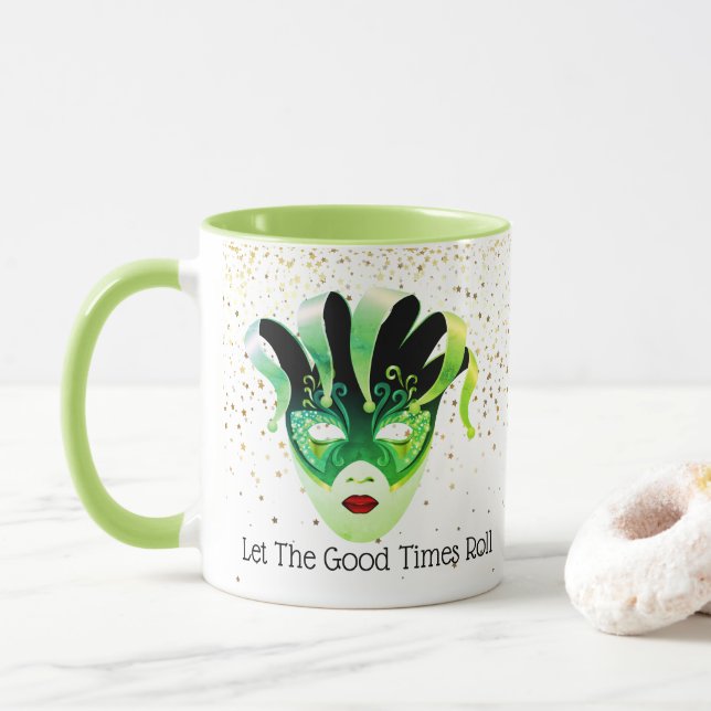 Mug Mardi Gras Mug-Let The Good Times Roll (Avec donut)