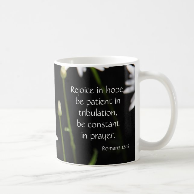 Mug Marguerite blanche sur le noir, l'espoir de vers (Droite)