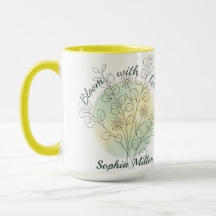 Mug Marguerite Fleur de Naissance d'Avril Personnalisé