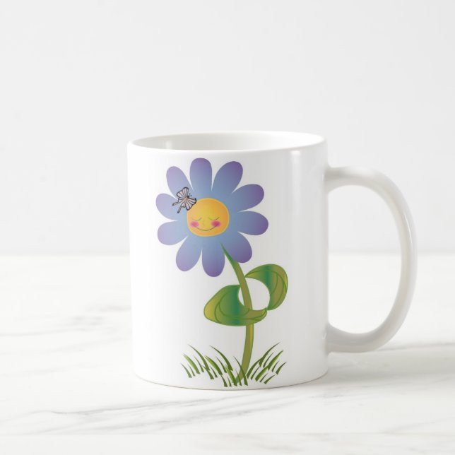 Mug Marguerite souriante avec papillon (Droite)