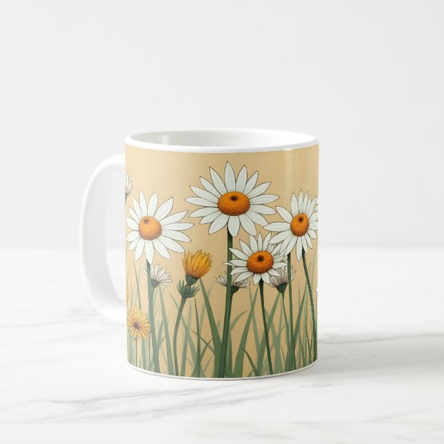 Mug Marguerites blanches (Devant gauche)