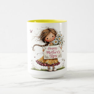 Mug Marguerites et Joie du jour de la Fête des Mères