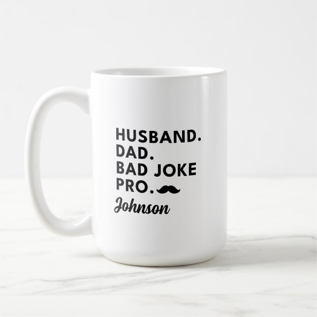 Mug mari papa blague Funny Fête des pères cadeau pour  (Gauche)