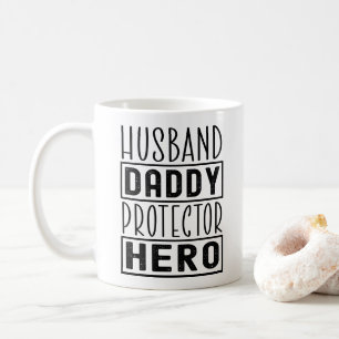 Mug Mari Papa Protecteur Héros Vétéran Papa Drôle