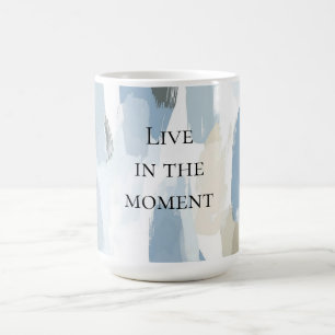 Mug Mariage Abstrait Crème Blanc Bleu