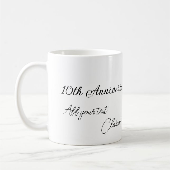 Mug Mariage Anniversaire ajouter nom année image texte (Gauche)