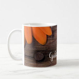 Mug Mariage campagnard rustique Orange Daisy Grange