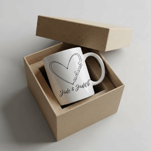 Mug Mariage coeur gribouillé personnalisé