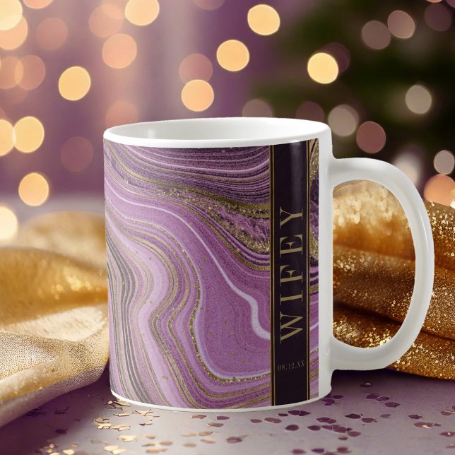 Mug Mariage d'âge Abstrait Wifey Mauve ID827 Café (Créateur téléchargé)