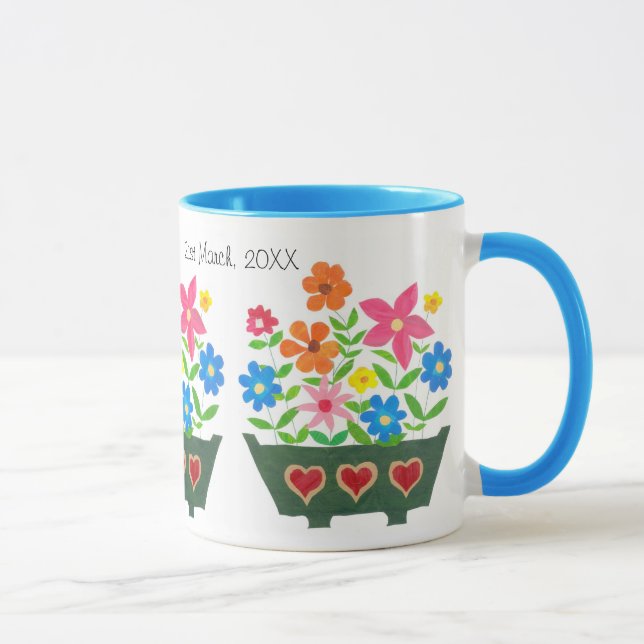 Mug Mariage d'alimentation de fleurs personnalisab (Droite)
