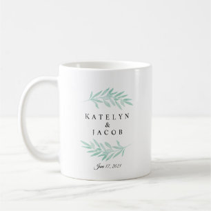 Mug Mariage d'aquarelle de verdure