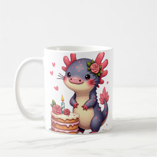 Mug Mariage de Axolotl Kawaii Fleur Boutonniere Gâteau